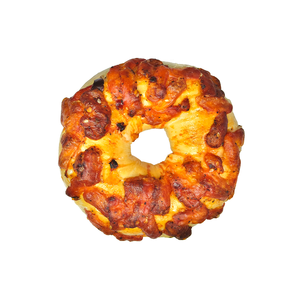 Zäher Bagel auf Teng-Pfeffer-Hähnchen-Bagel Zäher Bagel auf Teng-Pfeffer-Hähnchen-Bagel