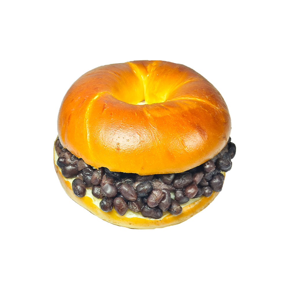 Brezel-Rotbohnen-Frischkäse-Bagel Brezel-Rotbohnen-Frischkäse-Bagel