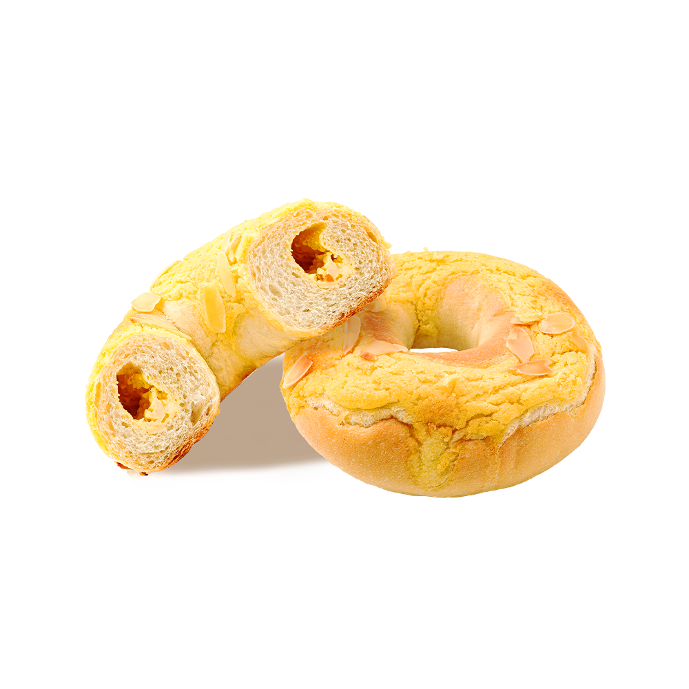 Gerösteter Mandel-Mango-Kokos-Bagel Gerösteter Mandel-Mango-Kokos-Bagel